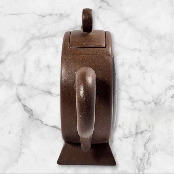 Yin Yang Brown Ceramic Decorative Teapot Figurine Black & White Tao Symbol 7.5" - Picture 5 of 11